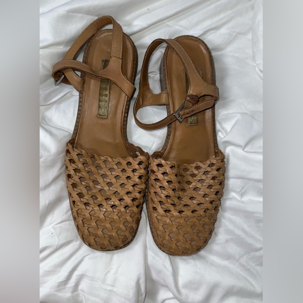 Genuine Leather Brown Flats